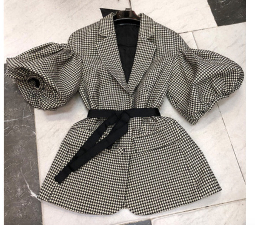 Blazer pied de poule baloon