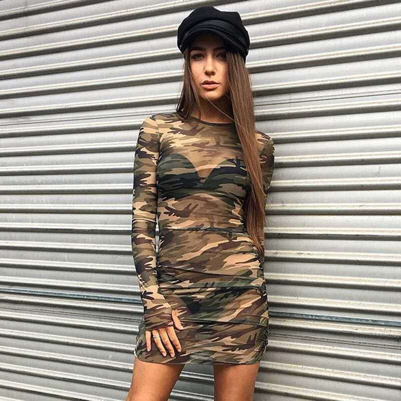 Dress in tulle camouflage