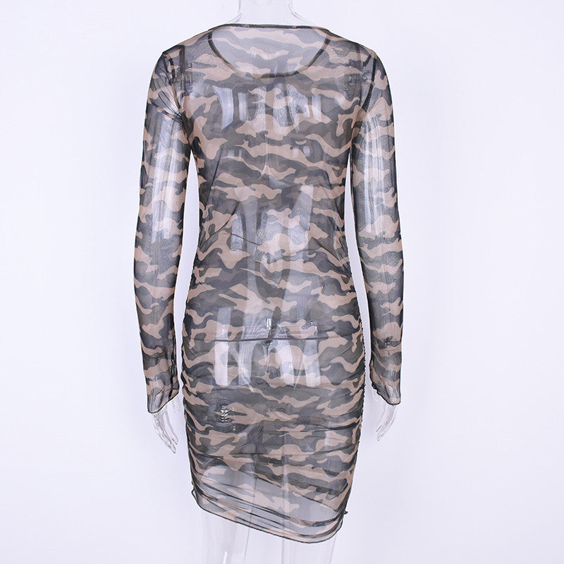 Dress in tulle camouflage