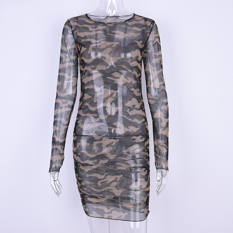 Dress in tulle camouflage