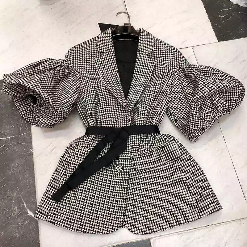 Blazer pied de poule baloon