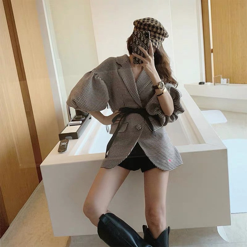 Blazer pied de poule baloon