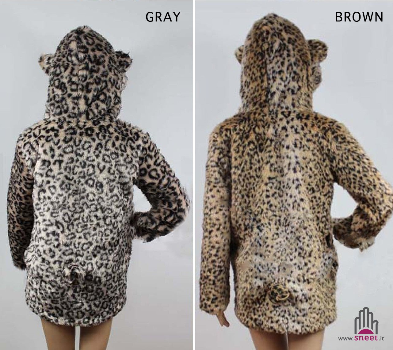 Bear leopard fur coat