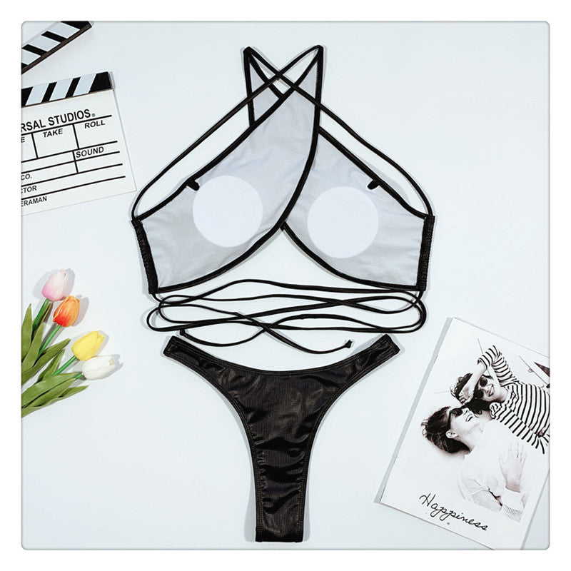 Bikini incrociato Donna ecopelle pyton