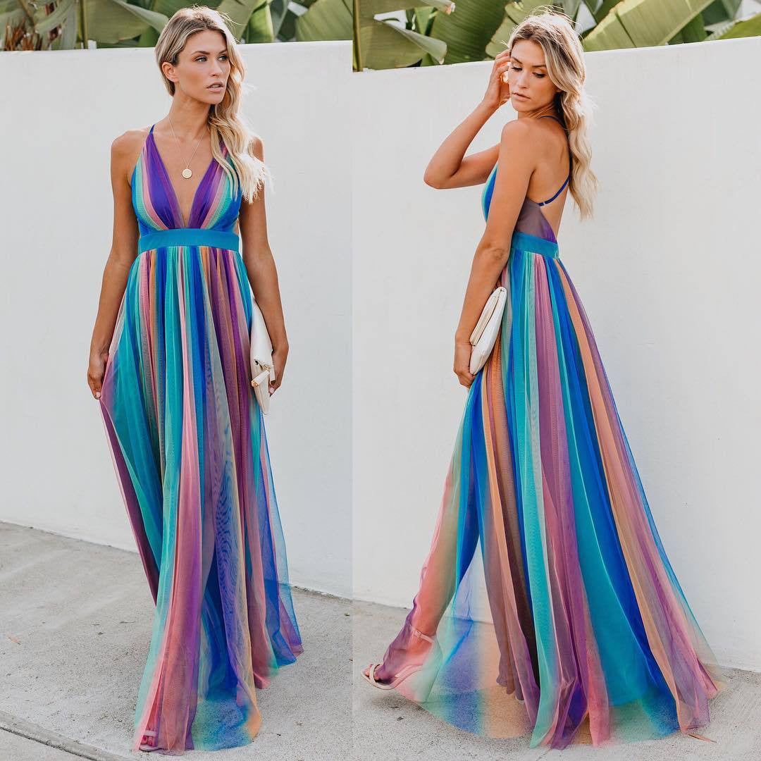 Rainbow maxidress
