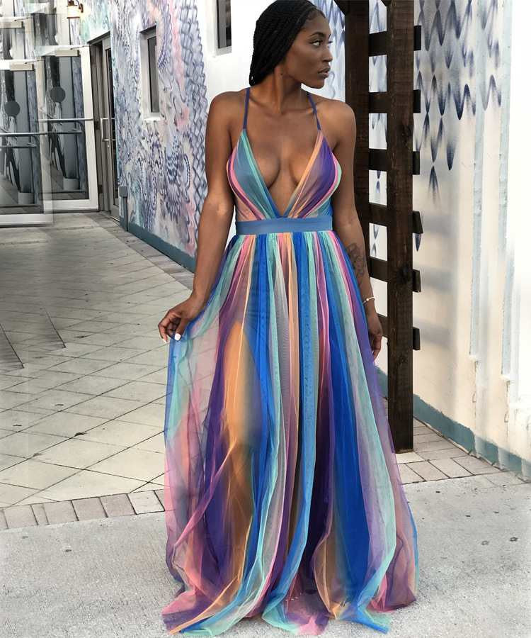 Rainbow maxidress