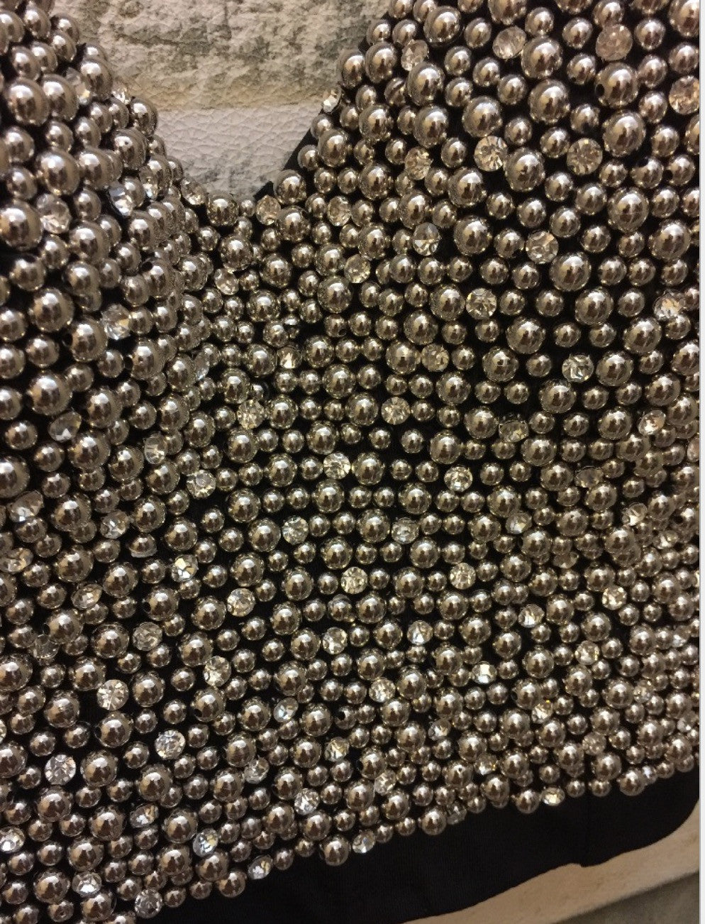 Corpetto metalpearl strass