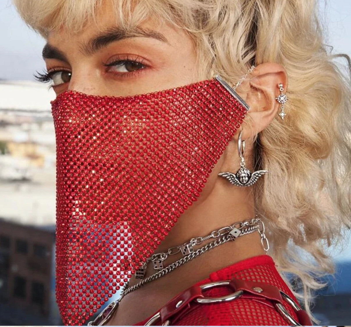 Mascherina di strass triangolo