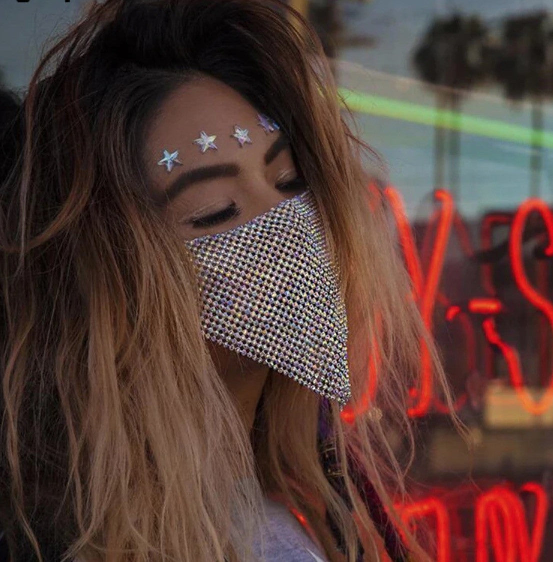 Mascherina di strass triangolo