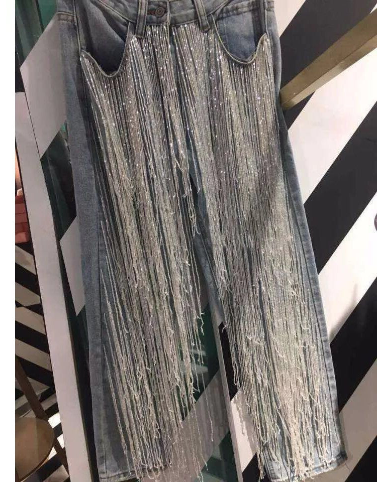 Jeans super frange lamè