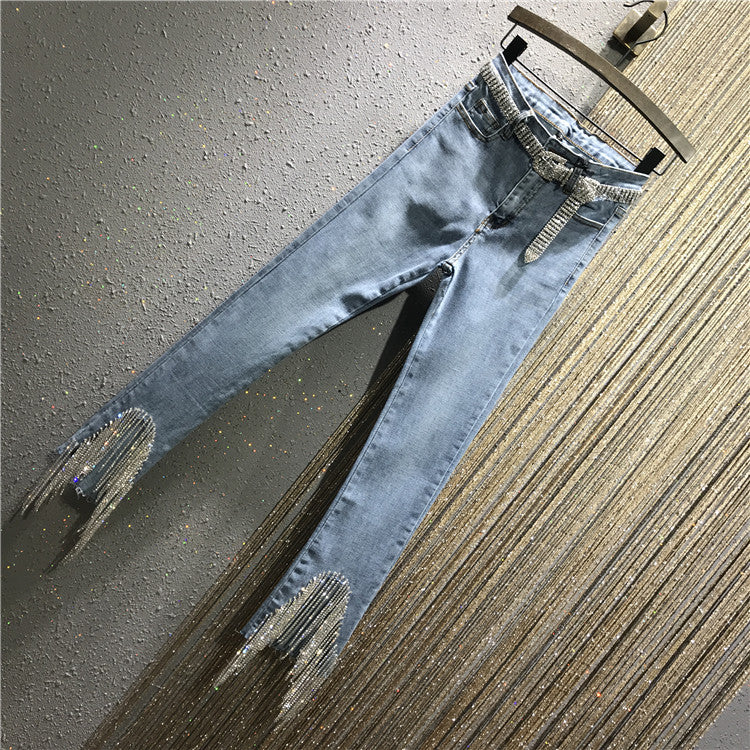 Jeans strass ankle