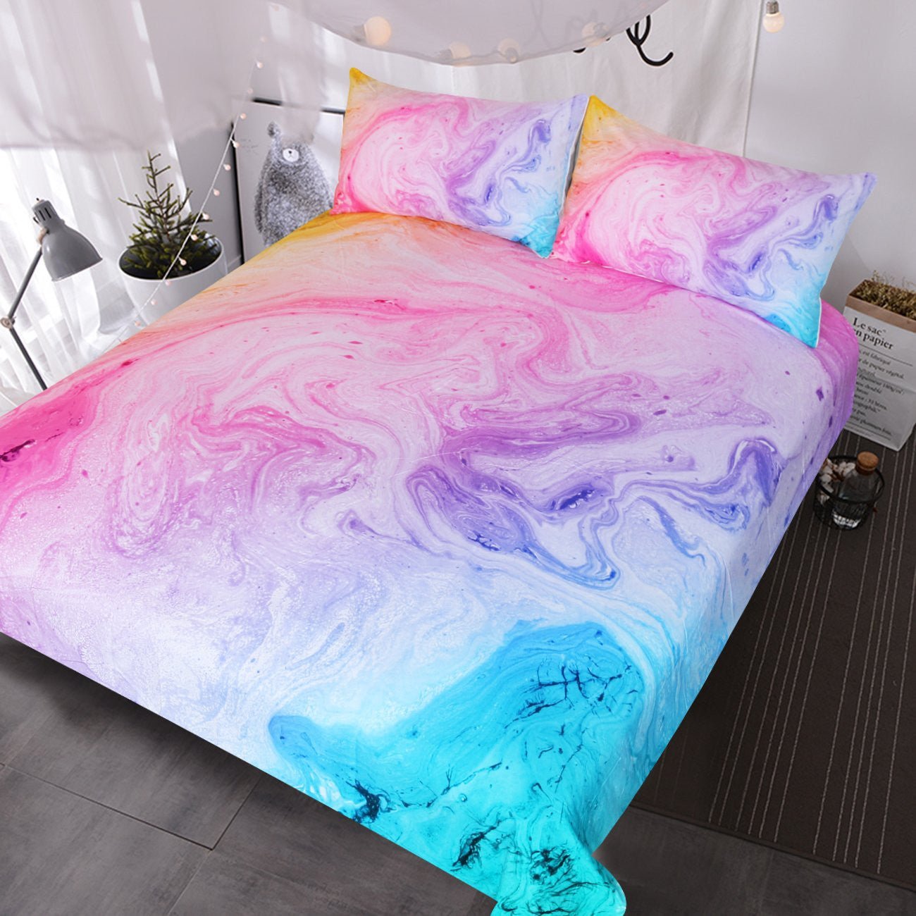 Set Letto Rainbow Marble