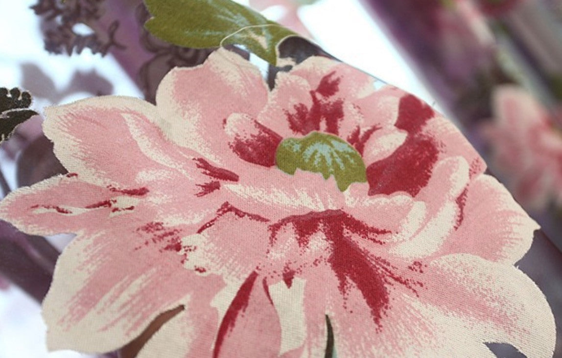 Tende fiori tulle trasparente