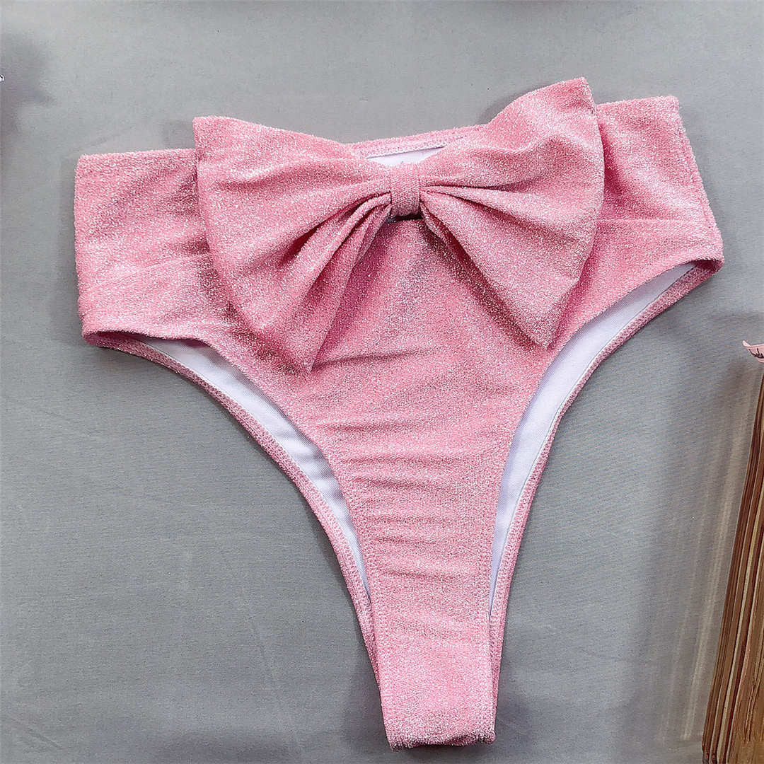 Bikini vita alta lurex bow