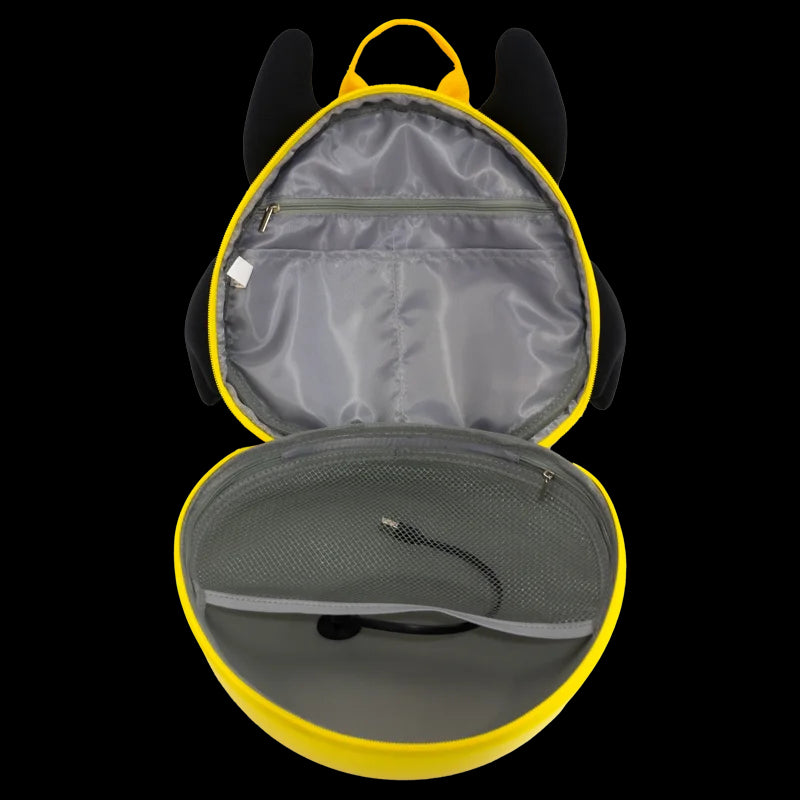 Zaino LED Angel Eye giallo aperto con fodera e scomparti | Dream Shop