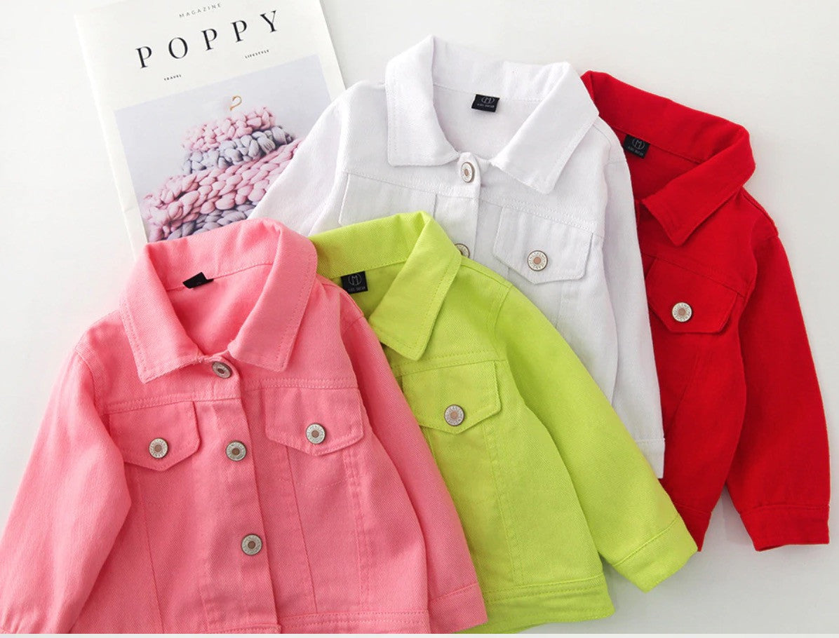 Mini giubbino jeans bimbo colors