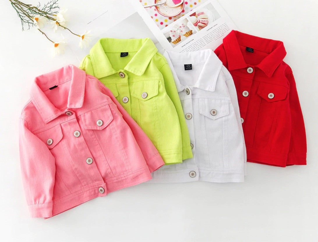 Mini giubbino jeans bimbo colors