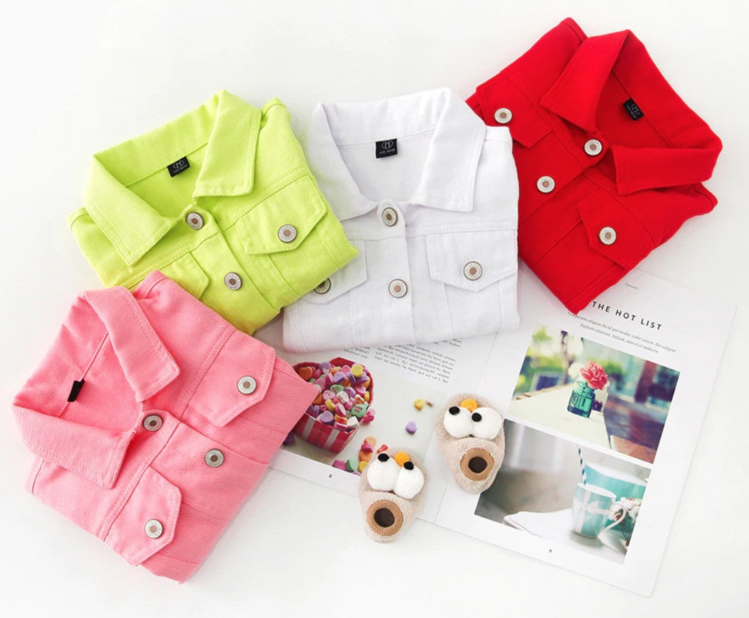 Mini giubbino jeans bimbo colors