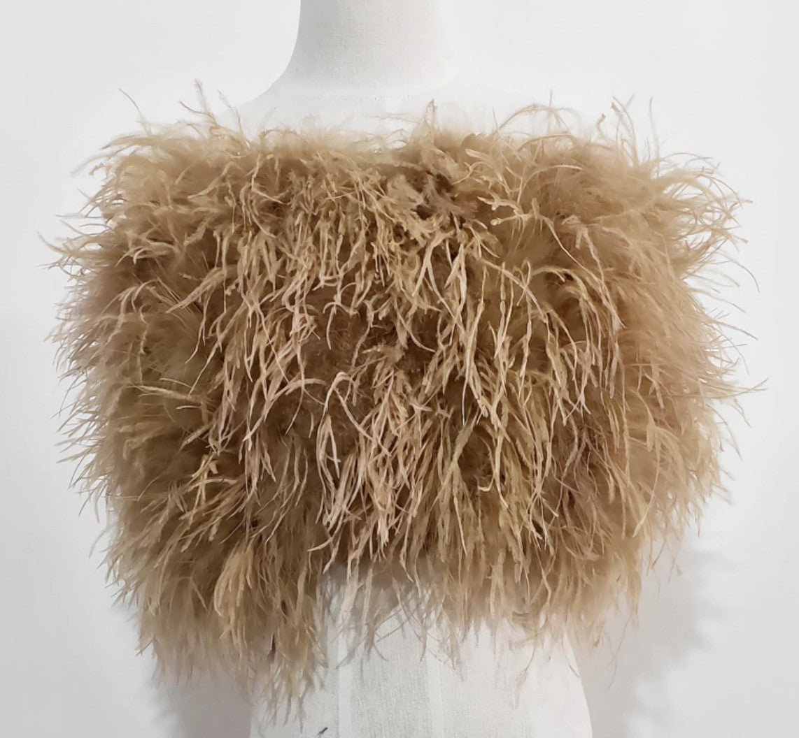 Top-gonna in piume di struzzo