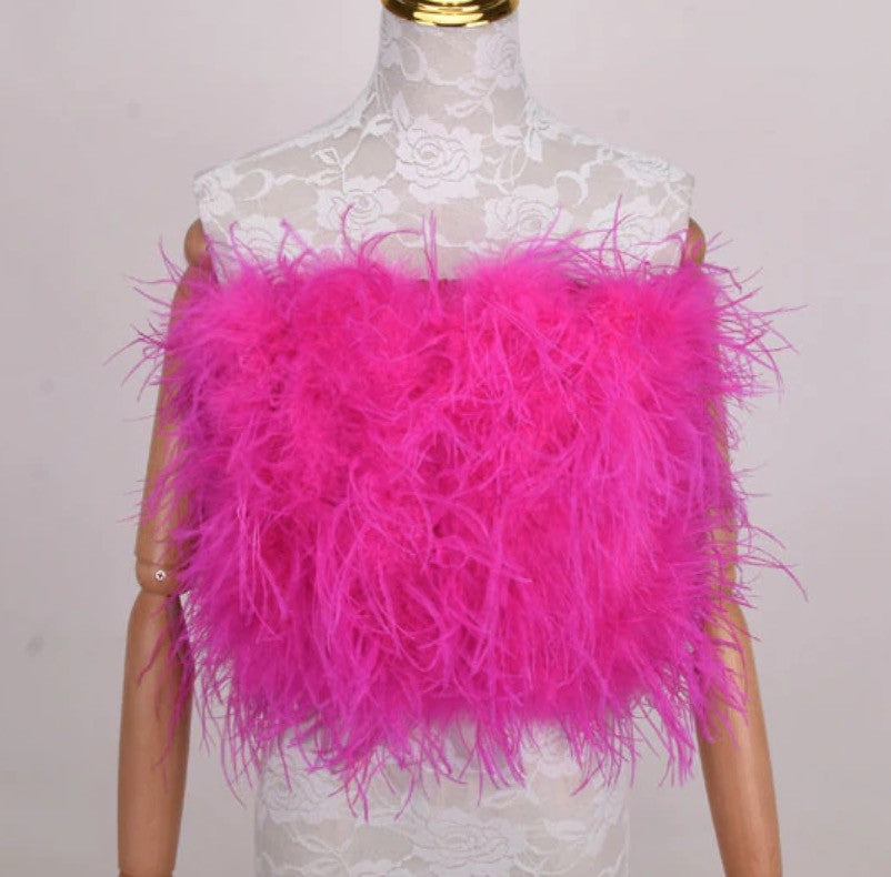 Top-gonna in piume di struzzo