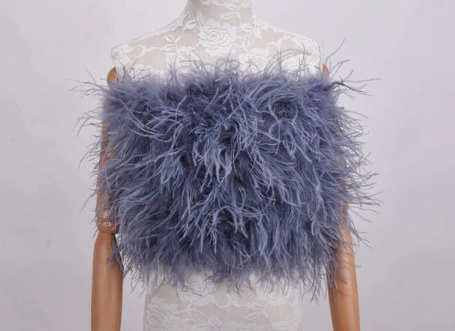 Top-gonna in piume di struzzo