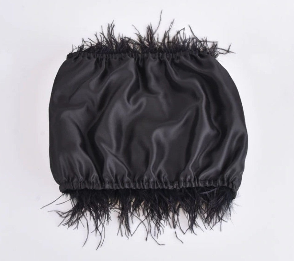 Top-gonna in piume di struzzo