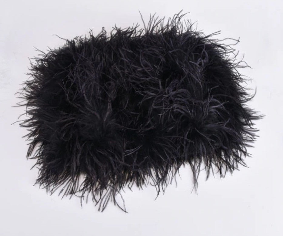 Top-gonna in piume di struzzo