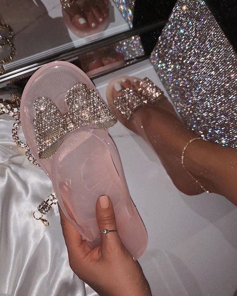 Infradito strass bow