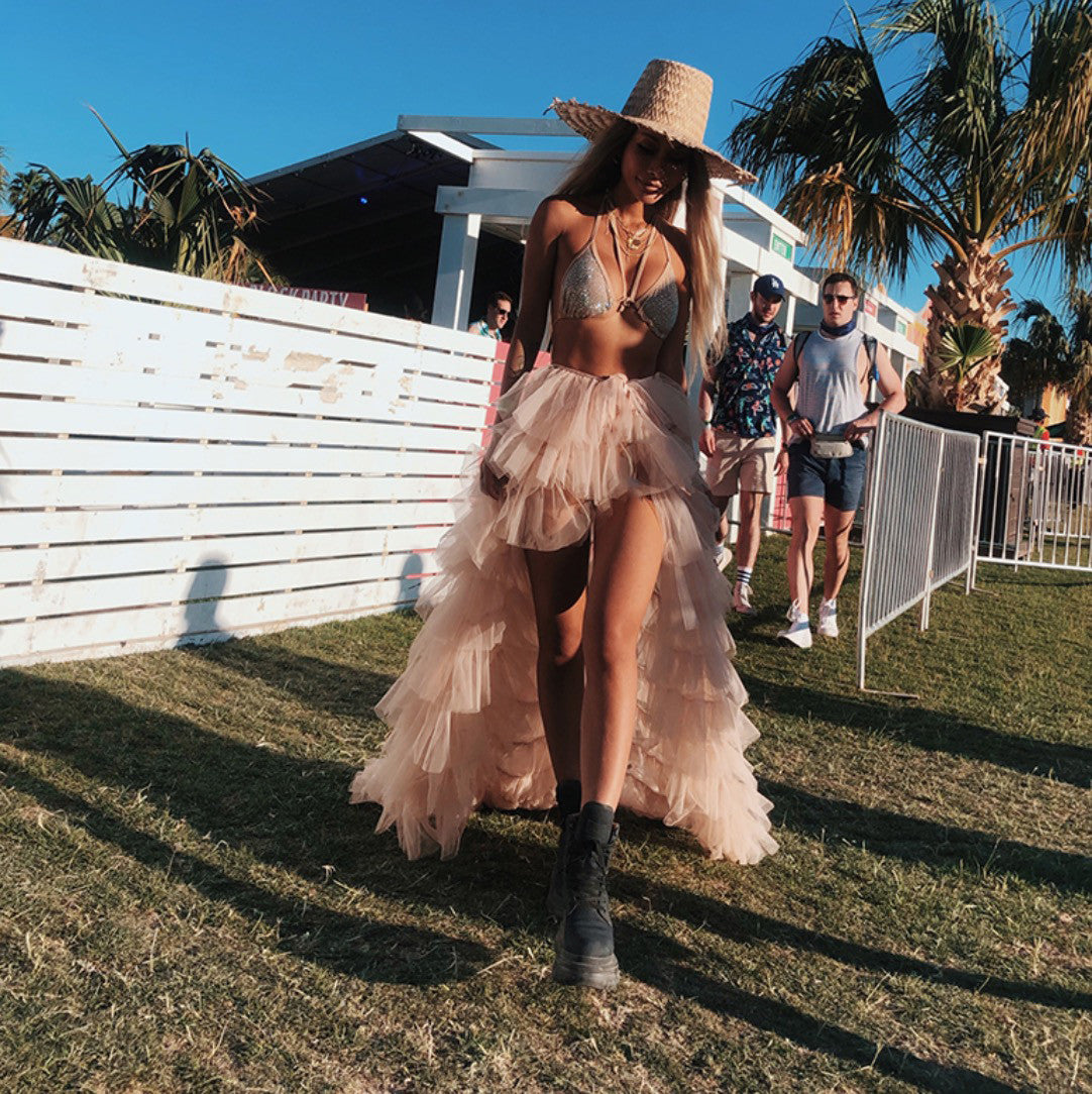 Gonna maxitulle rosa Cochy