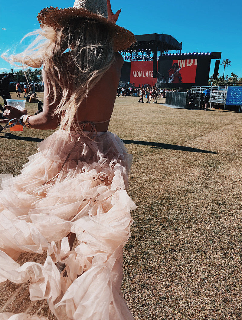 Gonna maxitulle rosa Cochy