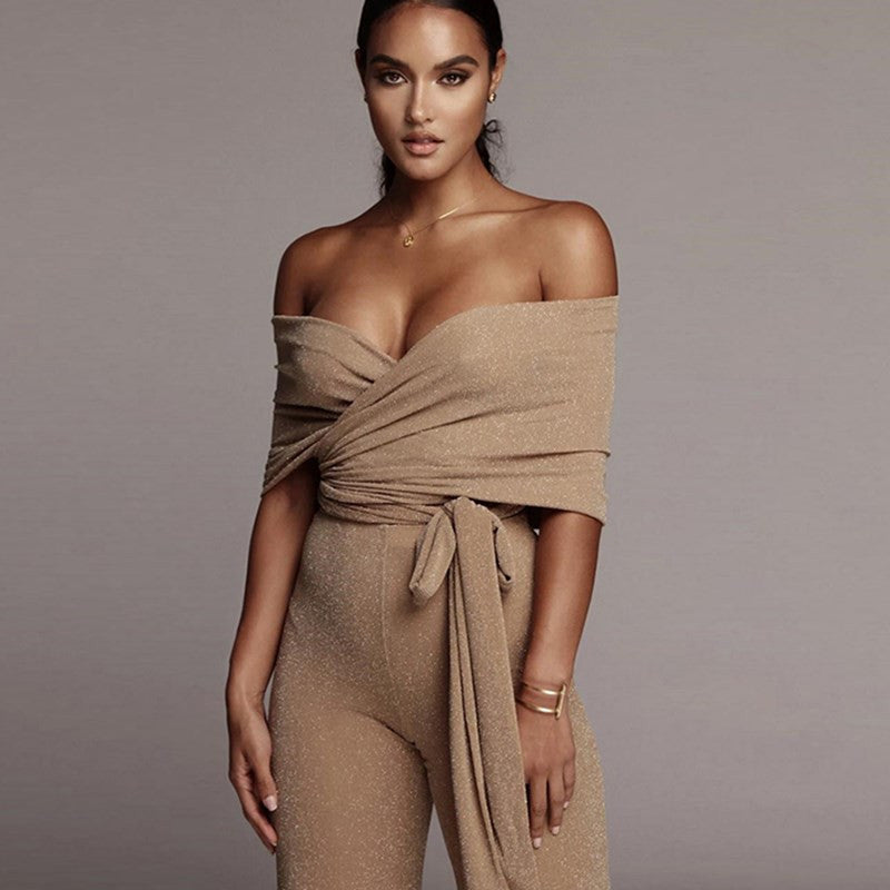 Completo lurex scollo cuore