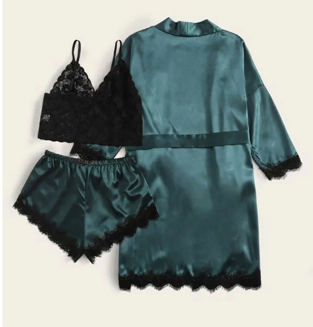 Completino 4 pezzi raso-pizzo Rasiha