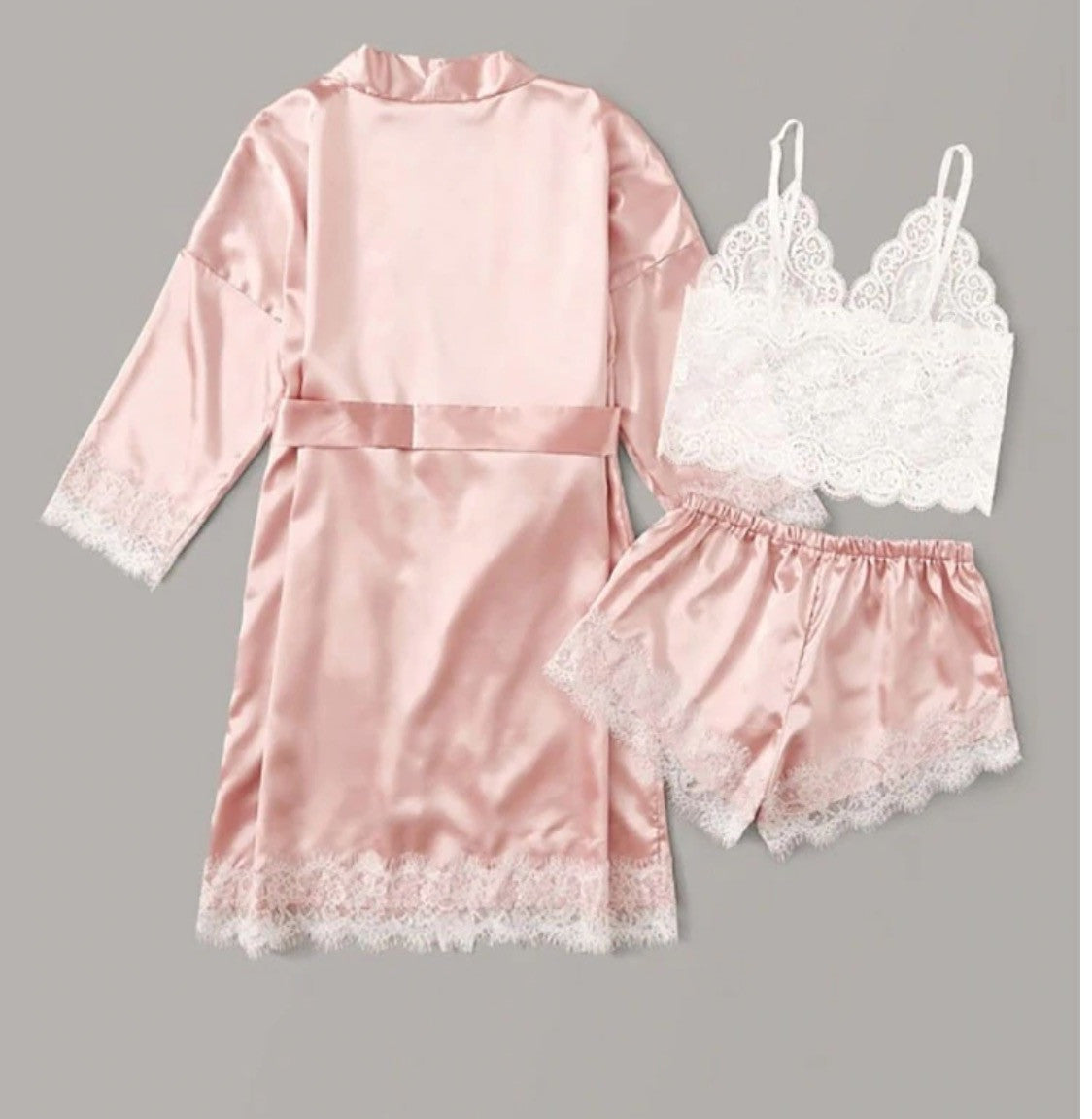 Completino 4 pezzi raso-pizzo Rasiha