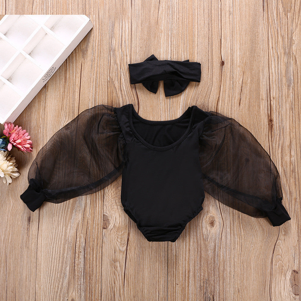 Body baby maniche in tulle