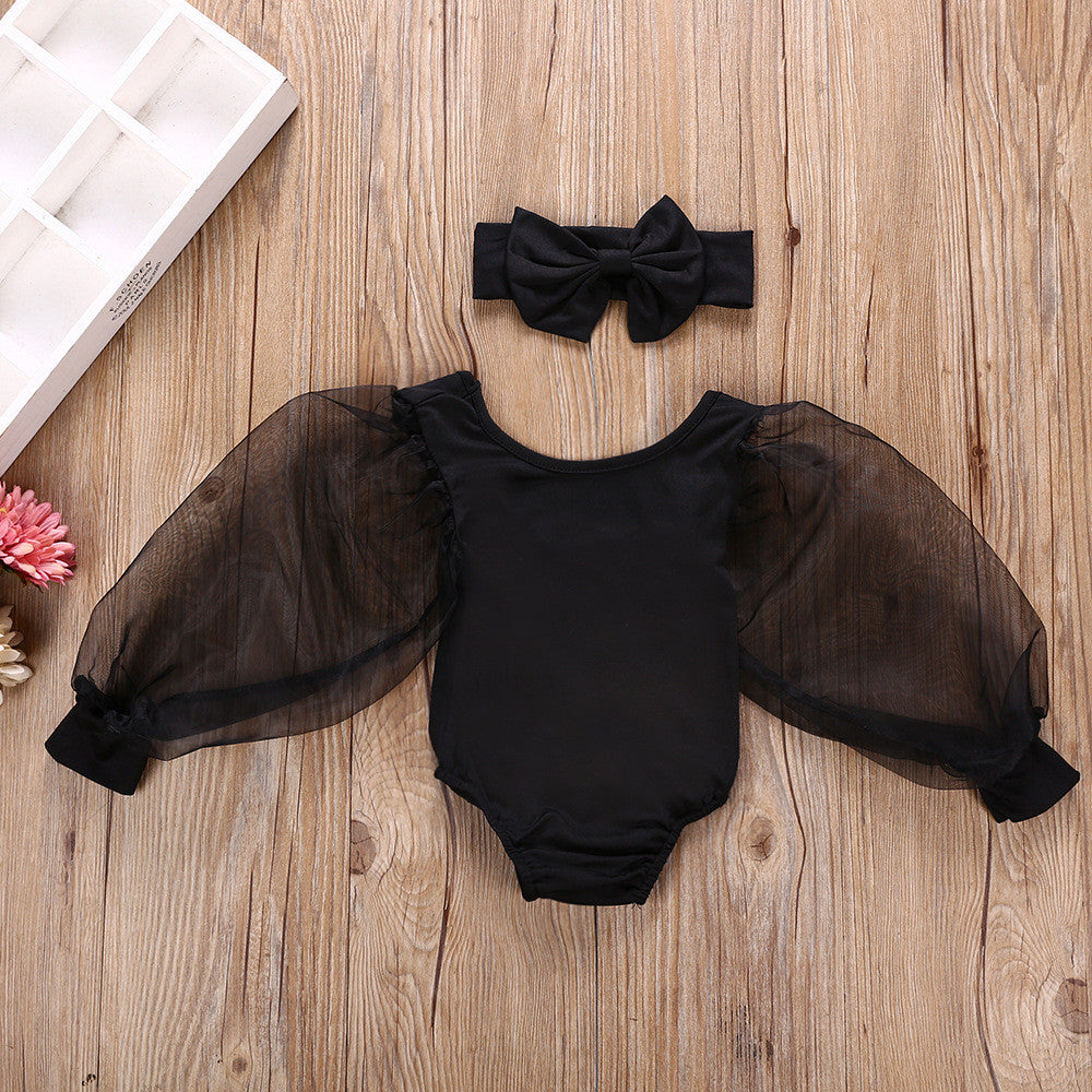 Body baby maniche in tulle