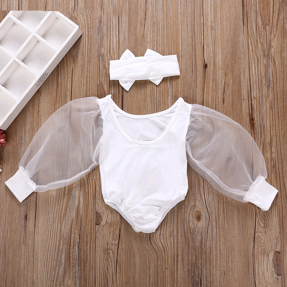 Body baby maniche in tulle