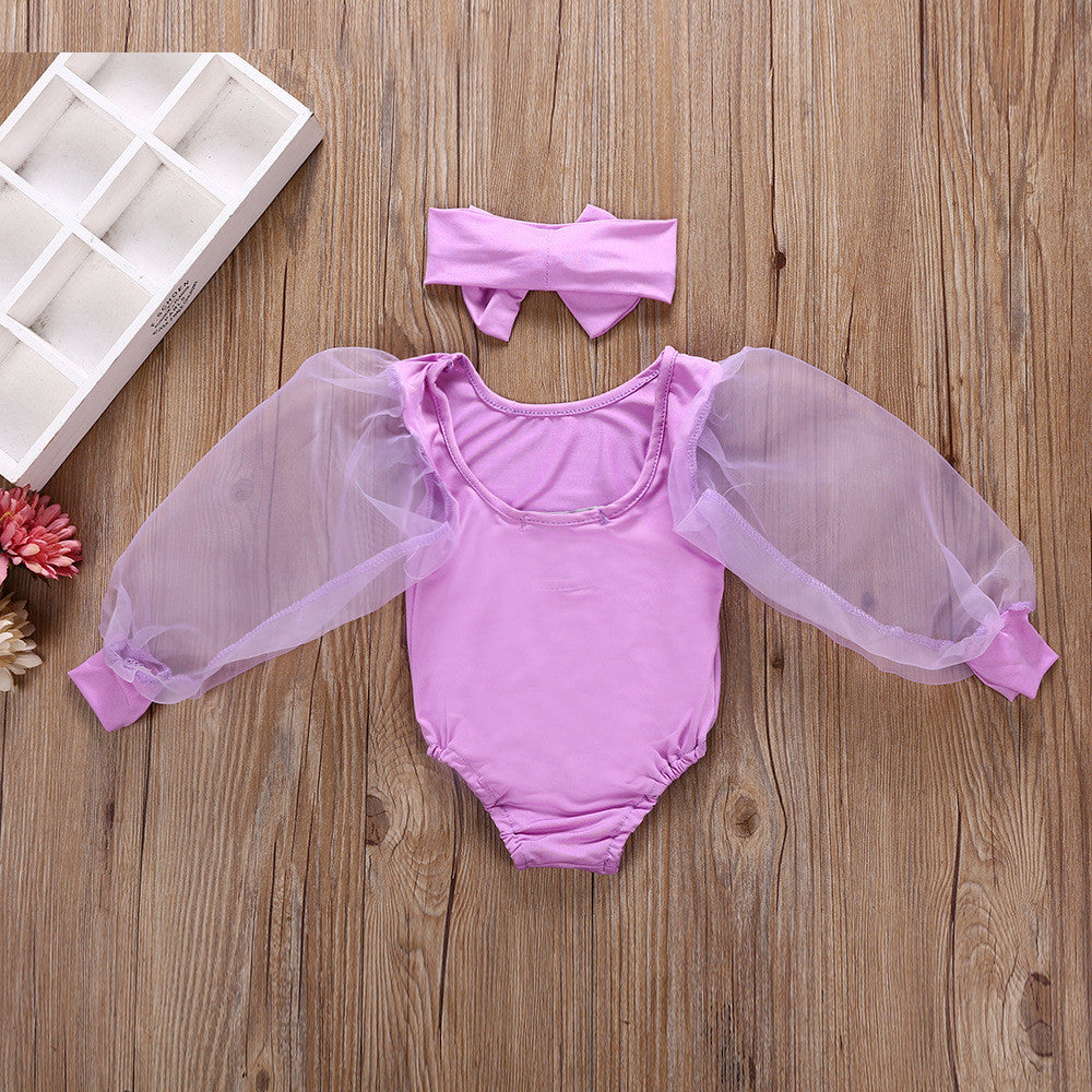 Body baby maniche in tulle