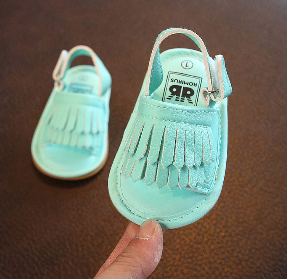 Sandaletti neonata con frangette