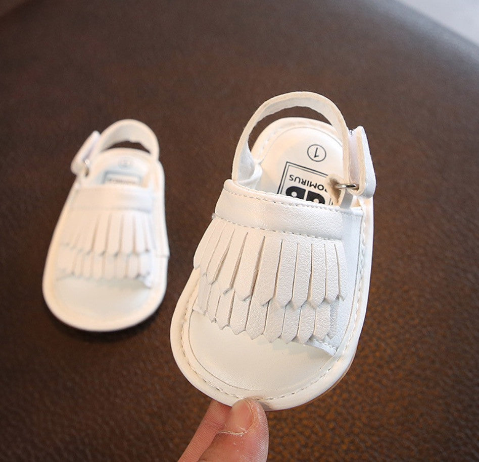 Sandaletti neonata con frangette