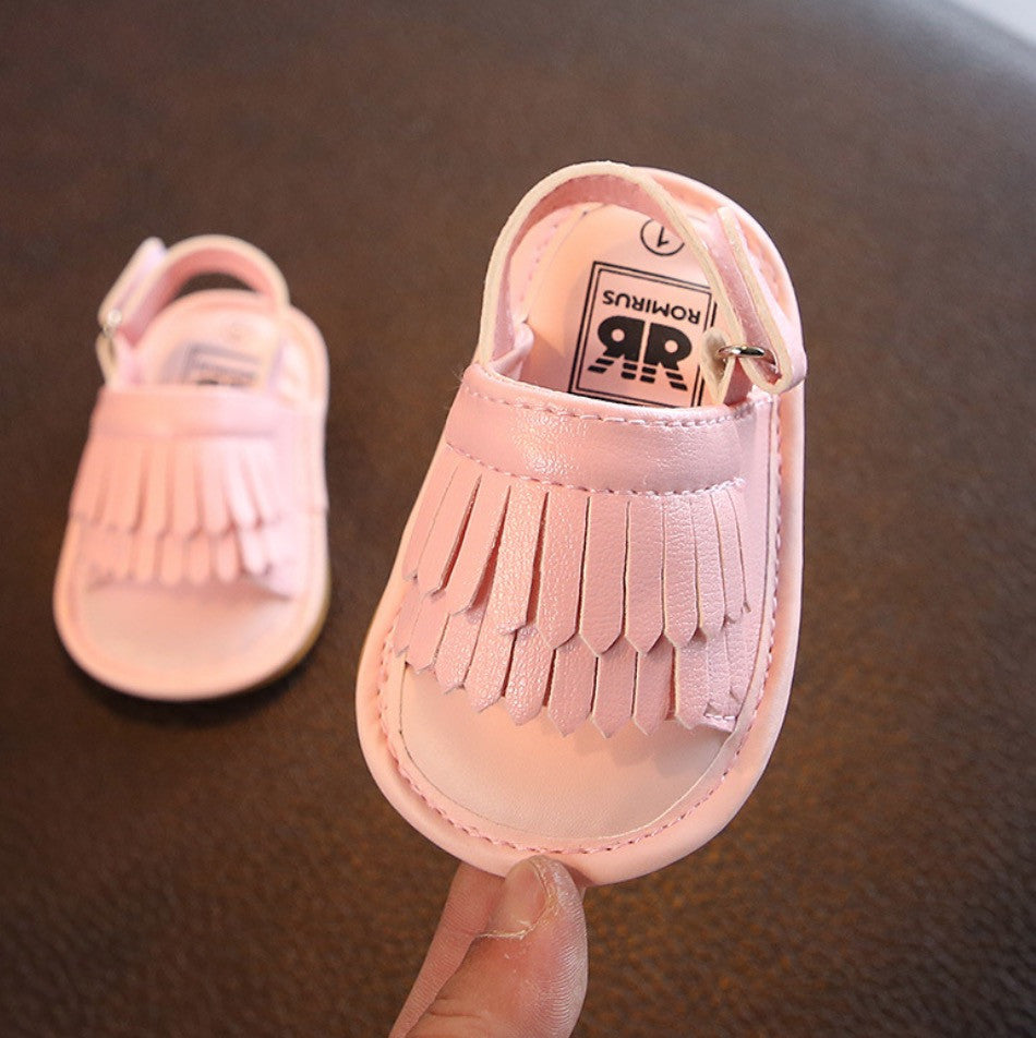 Sandaletti neonata con frangette