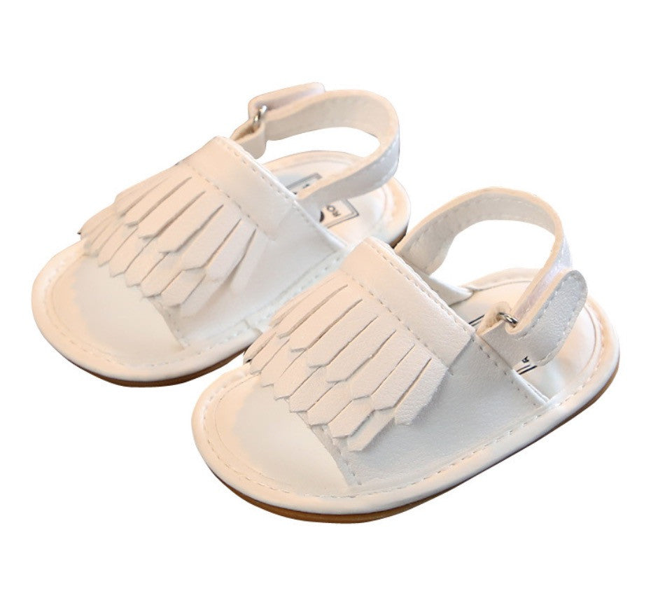 Sandaletti neonata con frangette
