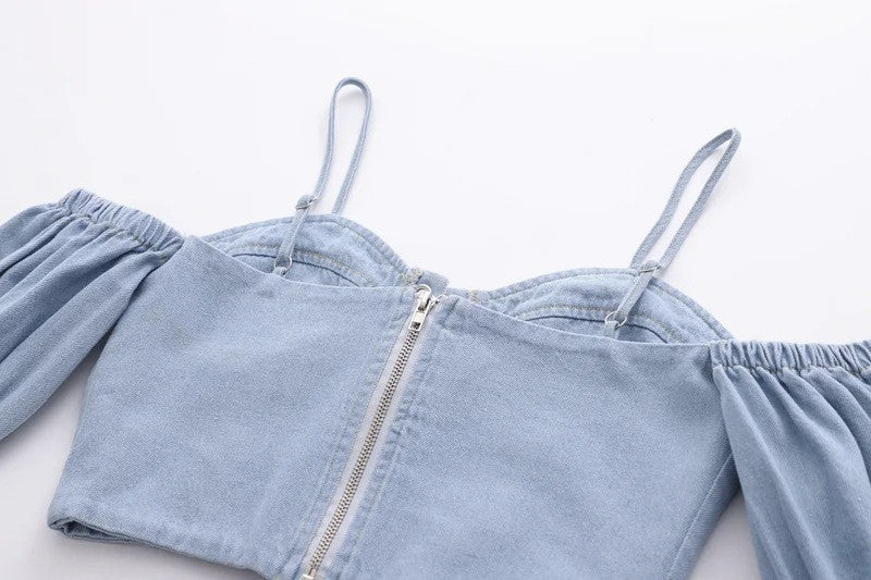 Toppino denim Shary sbuffo