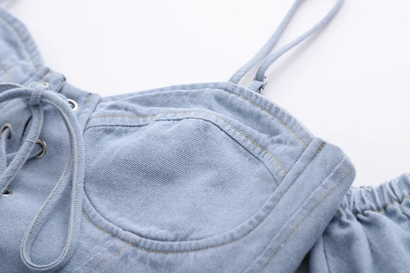 Toppino denim Shary sbuffo