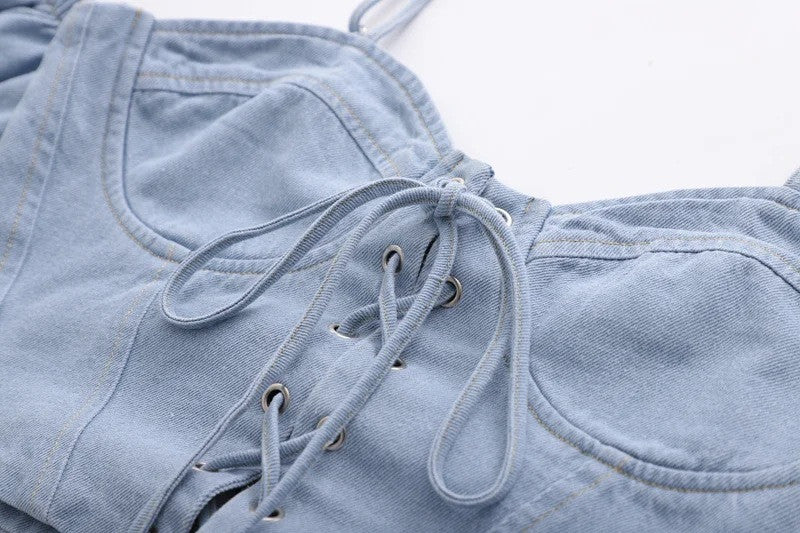 Toppino denim Shary sbuffo