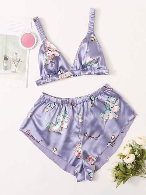 Pigiamino unicorni raso