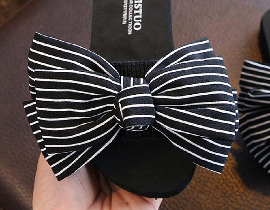 Infradito donna-bambina fiocco righe