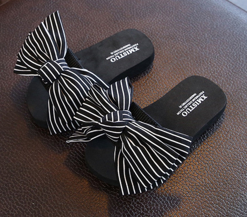 Infradito donna-bambina fiocco righe