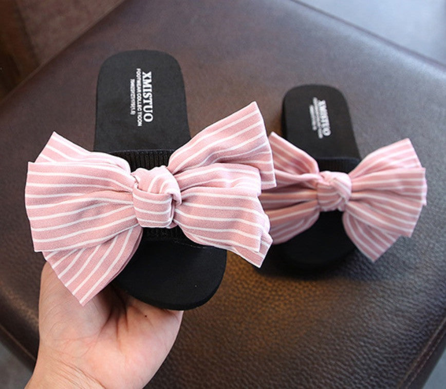 Infradito donna-bambina fiocco righe