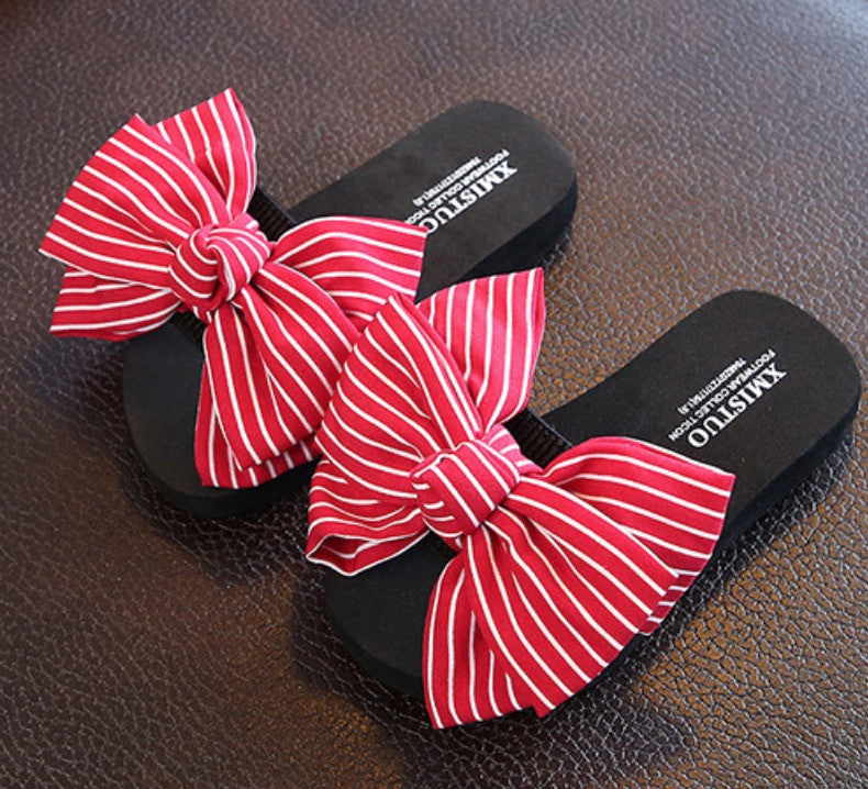 Infradito donna-bambina fiocco righe