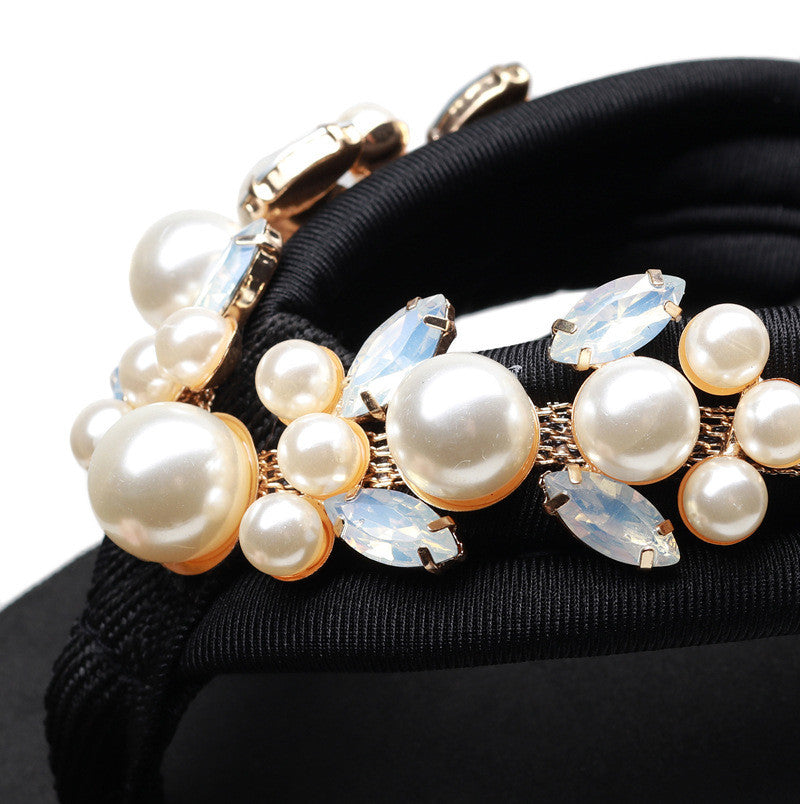 Infradito donna-bimba gioiello perle rose bianco